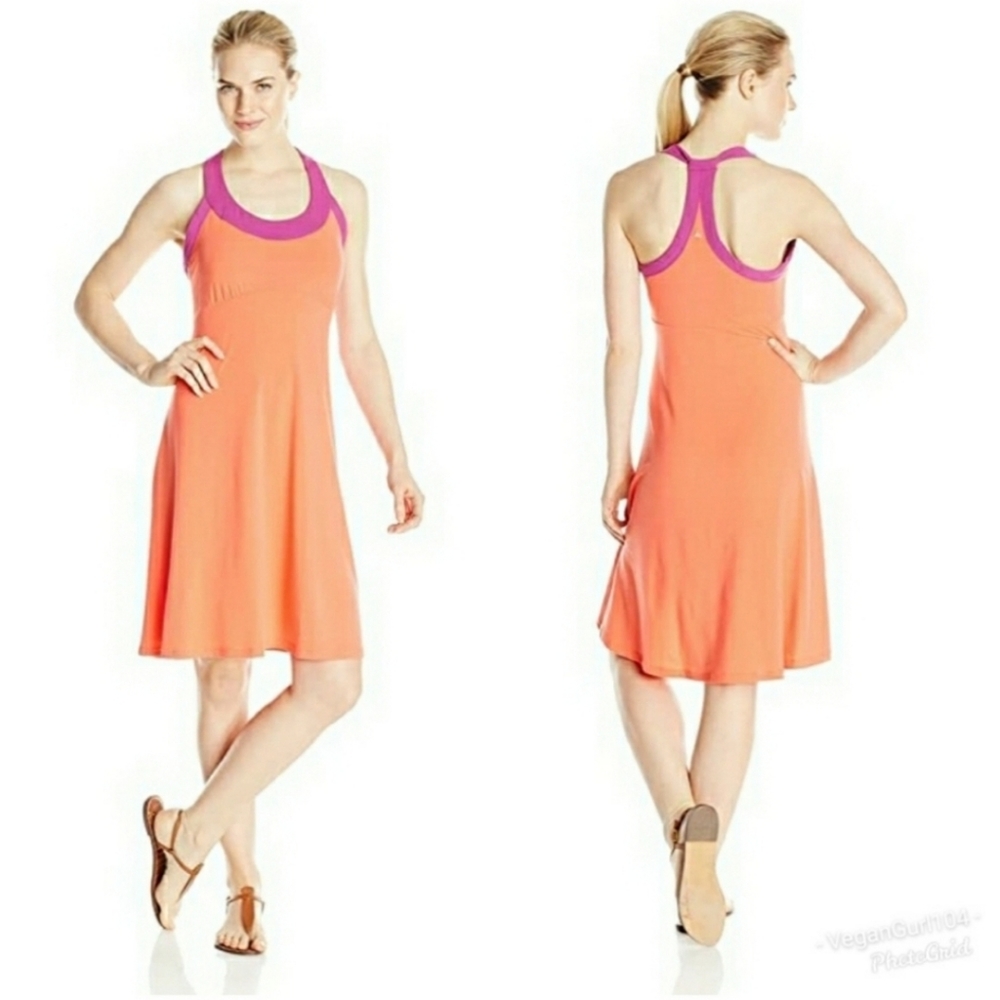 prana neon orange cali dress - Picture 3 of 14